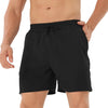 Men's 2 Pack Running Shorts Lightweight Breathable Sports Gym Training Shorts with Drawstring and Zippered Pockets