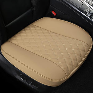 Car Seat Cover PU Leather,Full Wrapping Edge,Protector for Front Seat Bottom (53×52 cm)(1Piece,Beige)