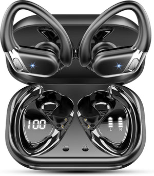 Wireless Earbuds, 2024 Bluetooth 5.4 Headphones Sports, 50H Stereo Wireless Earphones with Mic CVC 8.0 Noise Reduction, 1.5 H USB-C Fast Charge, IP7 Waterproof Wireless Headphones for Running, Black