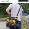 Tool Bag 16" Inch Heavy Duty Large Nylon Smart Tool Storage Bag Organiser 8 Outer & 19 Inner Side Pockets with Removeable/Adjustable Shoulder Strap