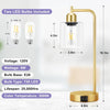 Industrial Touch Lamps Set of 2, Gold Bedside Lamps Set of 2 with Glass Shade for Bedroom(Bulbs Included)