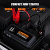 Jump Starter Power Pack, 5000A Peak Car Battery Booster (up to All Gas or 10L Diesel) with 3" LCD Display, Jump Starter with Dual USB Outputs, Jump Leads and LED, Jump Pack for 12V Vehicles