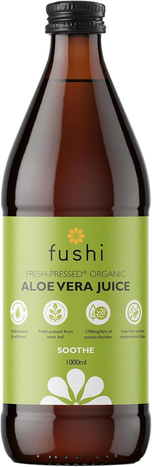 Organic Cold-Pressed Aloe Vera Juice 1000 ml | Ethical & Vegan Society Approved | Manufactured in the UK