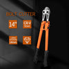 14” Heavy Duty Bolt Cutter for Cutting Fence, Steel Wire, Chain, Metal Rods, Screws, Locks, Rivet, and Small Padlock with Rubberized Anti-Slip Easy Grip Handles