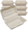 – Bagasse Clamshell Food Containers, Disposable Food Containers, Takeaway Boxes for Hot, Cold, Wet, & Oily Food, Unbleached Meal Prep Container, 23 x 16 x 4.5/8 cm, 250-pcs