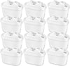 12 Pack Replacement Water Filter Cartridges Compatible with Brita Maxtra+ Jug, Brita Style, Mavea Elemaris XL Water Tank, 4 Layers Filtration