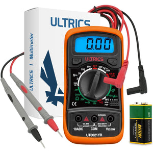 Digital Multimeter, Voltmeter Ammeter Ohmmeter Circuit Checker with Backlight LCD Test Leads, Portable Multi Tester Measures OHM AC DC Voltage Current Resistance Continuity Diodes Transistor