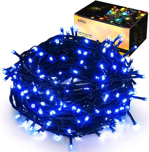 Christmas Lights Blue - 35m/115ft 320 LEDs Memory Function 8 Modes End to End Plug Extendable Waterproof Outdoor Indoor Decorations Fairy String Lights for Xmas Tree/Party/Patio/Home/Garden/Halloween