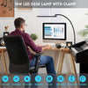 LED Desk Lamp with Clamp, Eye Caring Reading Lamp with 10 Brightness, 5 Color Modes, Long Flexible Gooseneck Daylight Light, Architect Task Lamp, Clip on Lamps for Home Office, Super Bright