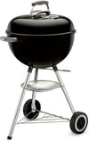 Classic Kettle Charcoal Grill, Ø 47cm Grill Area, BBQ Grill with Porcelain-Enamelled Lid & Bowl, Lid Thermometer, Tripod Stand & Wheels, Chromed Grill Grate - Black (1241304)
