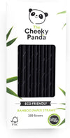 Bamboo Paper Straws | 250 Black Coloured Paper Drinking Straws