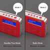 Portable DAB Radio MB225 - DAB/DAB +/FM - RDS Function, 40 Presets, Stereo/Mono Portable Digital Radio, Dual Alarm, Rechargeable Battery, Headphone Jack (Red)