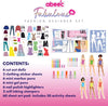 Fashion Designer Kits for Girls, Creative Art Set for Kids - Fashion Drawing Set Includes Fashion Sketchbook, Stencil Sheet, Felt Tips, Highlighters, Gel Pens, Stamps & Activity Book