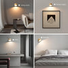 Battery Operated Wall Lights 2 Pack Wood Grain, Rechargeable Wall Lights Indoor, Wall Lamp with Remote, 3 Color Temperatures & 13 RGB & Dimmable Magnetic 360° Rechargeable Wall Sconces