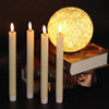 LED Taper Candles Flickering with Timer, Battery Operated Flameless Taper Candles with Remote, Real Wax LED Dinner Candles for Christmas Home Wedding Decor