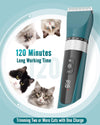 Cat Clippers for Matted Fur, 5-Speed Quiet Cordless Cat&Dog Grooming Clippers for Long Hair,IPX6 Waterproof Dog Clippers Trimmer Shaver for Dogs Cats Animals