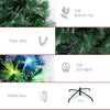 4FT Multicoloured Artificial Christmas Tree w/Fibre Optic Lights Pre-Lit Modes Metal Stand Star Holder Home Seasonal Decoration