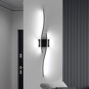 LED Wall Lights Indoor 27W, Modern Wall Lights Black for Living Room 6500K Cool Light, Acrylic Wall Lighting Fixtures for Bedroom Hallway Living Room Dining Room Staircase