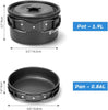 Camping Cookware Set Non-Stick Pot and Pan Set with Kettle, Stainless Steel Utensils Mess Kit, Cups Plates Knives Spoons Forks for Outdoor Cooking