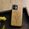 Magnetic Wood Case for iPhone 12 Mini Case [Hard Real Wood & Soft TPU] Shockproof Hybrid Protective Cover Unique & Classy Wooden Case Compatible with MagSafe (Viking Compass Vegvisir-Cherry)