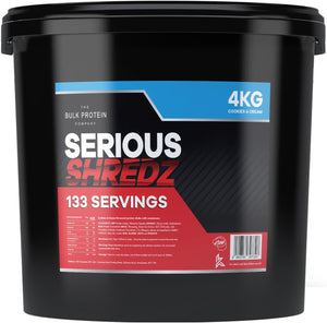 Serious Shredz 4kg – Diet Whey Protein Powder – Contains L-Carnitine L-Tartrate and Green Tea Extract – Supports Lean Muscle Growth, 133 Servings –  (Cookies & Cream)