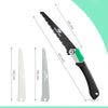 Pruning Saw, Folding Hand Saw with Secure Lock, 3 Blades Made of Cr-V and 65Mn, for Wood, Bone, PVC, Tree Pruning, Camping, Hunting, Non-Ferrous Metal, Solid TPR Soft Grip and Portable Pouch