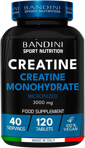 ® Creatine Monohydrate 3000mg - Gym Energy Supplement for Men & Women for Pre Workout - Powder Alternative - Muscle Power, Increase and Strength - Vegan, NO GMO & Keto Unflavoured - 120 Tablets