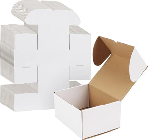 20 Cardboard Boxes 7X5X4 Inch (17.8X12.7X10.2cm) White Shipping Box, Kraft Corrugated Small Mailing Boxes