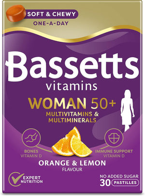 Woman 50+ Multivitamins & Multiminerals Orange & Lemon Flavour 30 Gummy Pastilles