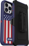 iPhone 14 Pro Max (ONLY) Defender Series Case - AMERICAN FLAG, rugged & durable, with port protection, includes holster clip kickstand