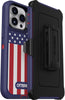 iPhone 14 Pro Max (ONLY) Defender Series Case - AMERICAN FLAG, rugged & durable, with port protection, includes holster clip kickstand