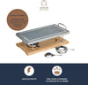 Artesà Hot Stone Grill, Gourmet Tabletop Food Grill, Stone Grill For Steak, Seafood and Vegetables, 41.5 x 22 x 15 cm - Marble/Wood