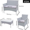 Luxurious 4-Piece Rattan Patio Furniture Set with Armchairs, Sofa, and Table - Elegant Grey Wicker Design
