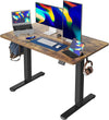 Standing Desk Height Adjustable Electric Desk, 120 * 60cm Stand up Table, Sit Stand Home Office Desk with Splice Board, Vintage Brown