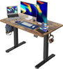 Standing Desk Height Adjustable Electric Desk, 120 * 60cm Stand up Table, Sit Stand Home Office Desk with Splice Board, Vintage Brown