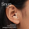 Silence Ear Plugs for Sleep, Focus & Travel - Comfortable, Travel Essential, Noise Cancelling Ear Plugs, V-Shape Snug Fit & Soft Oval Tips, 4 Sizes XS/S/M/L, Reusable Ear Plugs - Beige