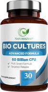 60 Billion CFU Bio Cultures Probiotics with Prebiotics 30 Capsules Multi Strain Advanced Formula for Men and Women by