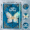 Ruled Journal Notebook, B5 3D Butterfly Embossed Hardcover Writing Journal with Elastic Closure Band, 192 Pages Lined Paper for School, Office, Home, 9" X 6.9" (Sky Blue)