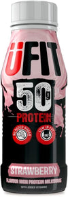 High 50g Protein Shake, No Added Sugar, Low in Fat, Strawberry Flavour Ready to Drink, Pack of 8 x 500 ml (Packaging May Vary)