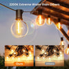 Outdoor String Lights Mains Powered,110FT/33M G40 Garden Festoon Lights with 56+2 Shatterproof G40 Plastic LED Edison Bulbs Waterproof for Outside Patio Gazebo Pergola Décor Wedding Cafe