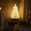 2ft White Fibre Optic Christmas Tree with Feathery Warm White Fibre Optic Lights