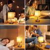 Bedside Lamps Set of 2, 3 Way Dimmable Table Lamp with USB A+C Charging Ports, Touch Lamps for Bedroom, Living Room, Grey (LED Bulbs Included)