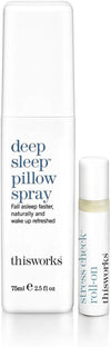 Deep Sleep Pillow Talk Kit - Gift Set with Deep Sleep Pillow Spray 75 ml and Stress Check Roll On 5 ml - Self Care and Sleep Gifts for Women