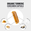 Organic Turmeric Capsules High Strength and Black Pepper with Active Curcumin with Ginger 1380mg - Advanced Tumeric - Each 120 Veg Capsule is Organic