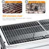 Barbecue Grill, Stainless Steel BBQ, Large Folding Portable BBQ Grill, Charcoal Grill for Outdoor Cooking Camping Hiking Picnics