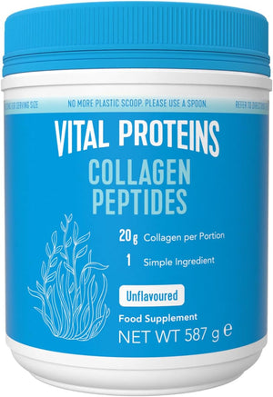 Collagen Peptides Powder Supplement (Type I, III), Unflavoured Hydrolszed Collagen-Hair, Skin, Nail Support Supplement, Paleo, gluten free, Non-GMO, 20g per Serving 264g Canister, 1Pack