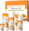 Travel Turmeric Skincare Set - Turmeric Skin Care Set | Women Toner Set | Turmeric Skin Care Set Even Tone, Health Skin Care Deep Hydration Cream Nourishing Facial Liquid Eye Cream Kit For Beauty