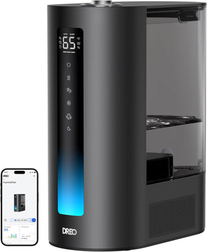 6L Smart Humidifier for Large Room, Warm and Cool Mist for Bedroom Baby, 60H Timer, High Precision Humidity Sensor, Indicator Light, Oil Diffuser for Home, Plants, Works with Alexa, Black