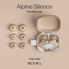 Silence Ear Plugs for Sleep, Focus & Travel - Comfortable, Travel Essential, Noise Cancelling Ear Plugs, V-Shape Snug Fit & Soft Oval Tips, 4 Sizes XS/S/M/L, Reusable Ear Plugs - Beige