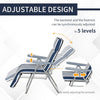 Reclining Garden Chair Set of 2, 5-Level Adjustable Zero Gravity Chairs with Cushions, Folding Sun Lounger Garden Recliner Chairs with Armrests for Outdoor, Patio, Blue